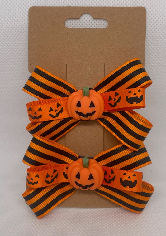 Pumpkin Pigtail Bows