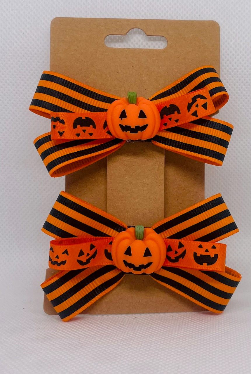 Pumpkin Pigtail Bows